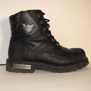 Harley-Davidson Men's Size 10 Stealth Patch Lace black leather boots D91642